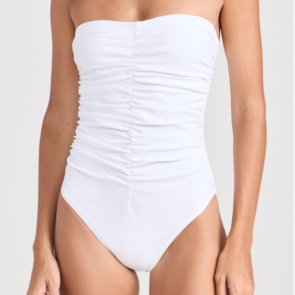 Karla Colletto Basics Ruched Bandeau One Piece in Baby Pink Sz 06 Excellent Cond - Picture 2 of 5